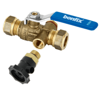 BONFIX messing knel kogelkraan met aftapper 22mm FF