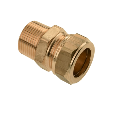 Photo of BONFIX brass compression fitting male adapter 3/4inch x 28mm FR
