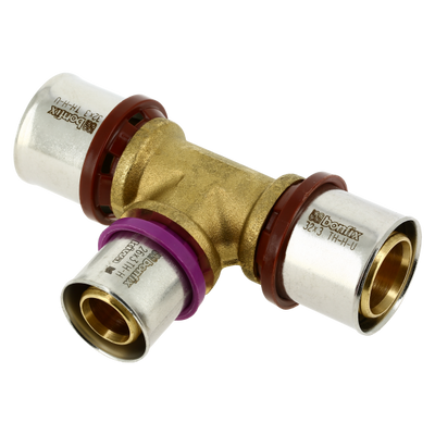 Bonfix alu-pers T-stuk verlopend 32 x 26 x 32 mm messing persfitting
