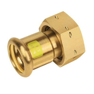 Photo of BONFIX press fitting red copper gas 2-piece union coupling 7/8inch x 15mm FRp