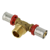 Image of Bonfix Alu-press brass fitting coupling Tee 16mm x 1/2inch x 16mm FRF