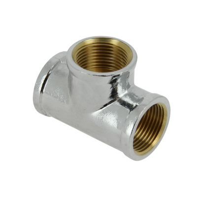BONFIX brass chromed threaded fitting Tee internal thread 3/8inch RpRpRp