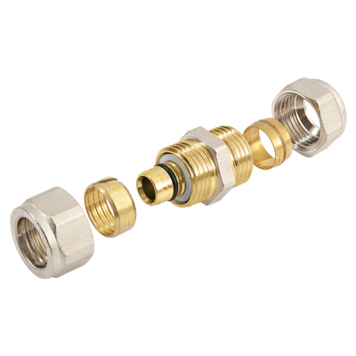 BONFIX Alu-knel messing verloopkoppeling 16 x 15 mm Foto van BONFIX Alu-knel messing verloopkoppeling 16 x 15 mm