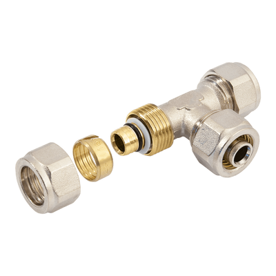 Foto van BONFIX Alu-knel messing T-stuk 20 x 20 x 20 mm