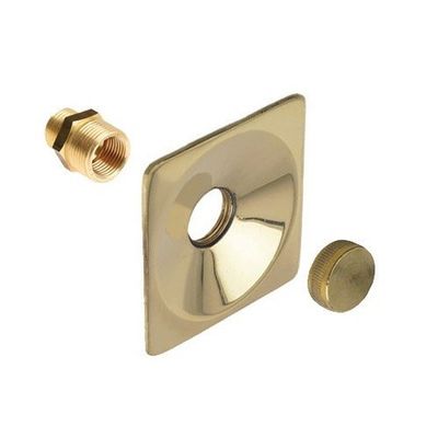 Foto van Bonfix gevelplaat vierkant (messing gepolijst) compleet 3/4inch