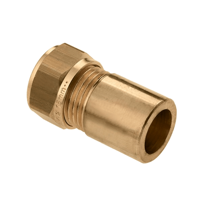 Photo of BONFIX brass compression fitting renovation coupling straight 15mm x 22mm MF