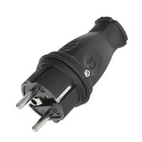 Rubberen Stekker 230V – 16A – IP44 – Type E/F – Zwart