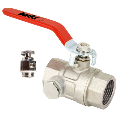 BONFIX brass ball valve with drain 1inch RpRp