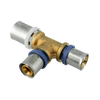 Image of Bonfix Alu-pers brass press fitting Tee reduced 25mm x 20mm x 20mm FFF