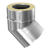 Afbeelding van SKS 130 – dubbelwandig rookkanaal rvs bocht 45 graden diameter Ø130mm