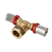 Bonfix Alu-pers brass press fitting Tee reduced 16mm x 25mm x 16mm FFF