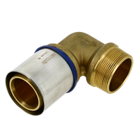 BONFIX Alu-pers messing persfitting bocht / knie buitendraad 40mm x 1 1/4inch FR