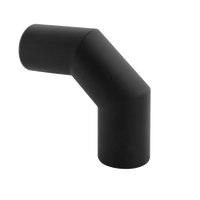 SPKP pellet 80 – pelletkachel rookkanaal bocht 90 graden mannelijk zwart diameter Ø80mm