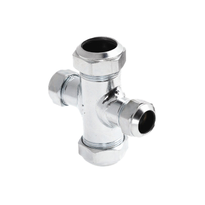 Foto van BONFIX C-staal knelfitting kruisstuk 114 - 22mm x 15mm x 15mm x 15mm FFFF