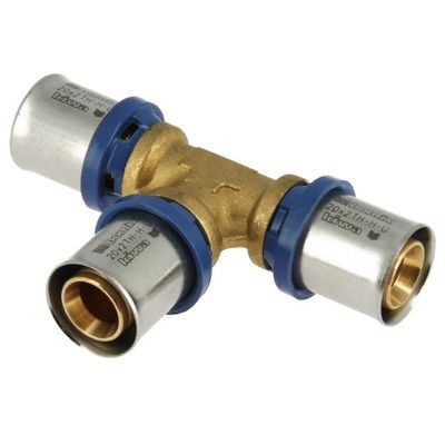 Photo of Bonfix Alu-Press tee fitting 20 x 20 x 20 mm brass