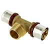 Image of Bonfix Alu-press brass fitting Tee 32mm x 1inch x 32mm FRpF