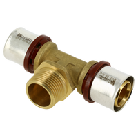 Bonfix Alu-press brass fitting Tee 32mm x 1inch x 32mm FRpF