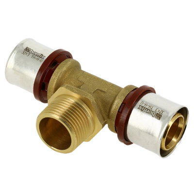 Photo of Bonfix Alu-press brass fitting Tee 32mm x 1inch x 32mm FRpF