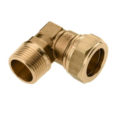 Foto van BONFIX messing knelfitting knie buitendraad 3/8inch x 10mm FR