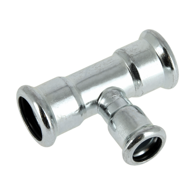 Photo of BONFIX press fitting galvanized steel Tee reduced 35mm x 22mm x 28mm FFF