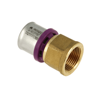Bonfix alu-pers schroefbus 26 mm x 1 inch binnendraad messing persfitting