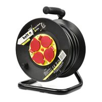 Kabelhaspel 25 m – 3x2,5 mm² – Thermische Beveiliging – 4 Stopcontacten - Keltin