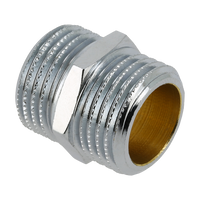 BONFIX messing verchroomd draadfitting dubbele nippel 3/8inch RR