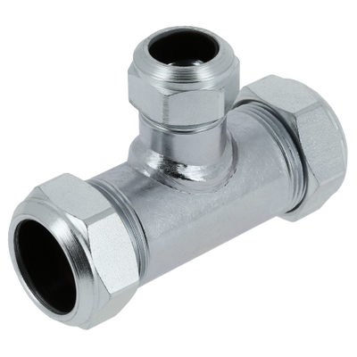 Photo of BONFIX C-steel compression fitting Tee reduced 109 - 28mm x 15mm x 28mm FFF
