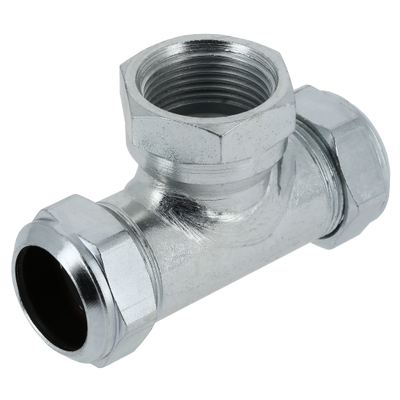 Foto van BONFIX C-staal knelfitting T-stuk binnendraad 22 x 1/2 inch x 22