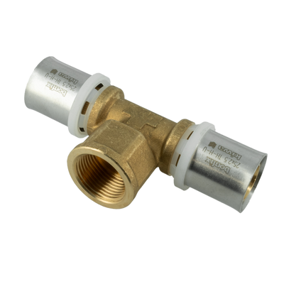 Photo of Bonfix Alu-press brass press fitting Tee 25mm x 3/4inch x 25mm FRpF