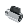 Afbeelding van BONFIX messing verchroomd draadfitting minikogelkraan met zwarte knop 3/8inch RRp