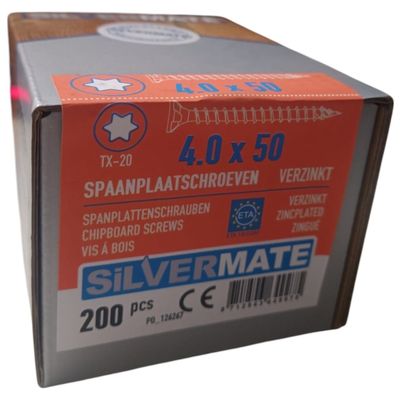 Silvermate chipboard screws 4.0 x 50 full thread