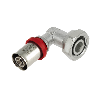 Photo of BONFIX Alu-press brass elbow tin plated fitting 2-piece euroconus coupling 16mm x 1/2inch FRp