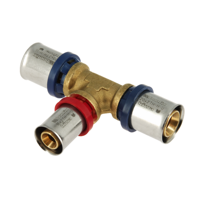 Bonfix Alu-press brass press fitting Tee reduced 20 x 16 x 20mm FFF