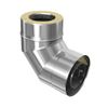 Afbeelding van SKS 100 – dubbelwandig rookkanaal rvs bocht 90 graden diameter Ø100-160mm