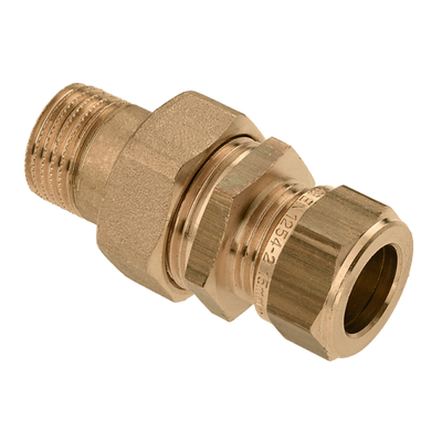 Foto van BONFIX messing knelfitting radiatorkoppeling recht 1/2inch x 15mm FR