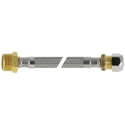 Foto van BONFIX RVS flexibele aansluitleiding 35cm 3/8inch x 10mm buitendraad x knel