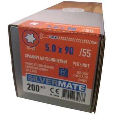 Silvermate chipboard screws 5.0 x 90 partial thread - 200 pcs