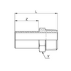 Afbeelding van Steelpres C-staal M 22mm x 1/2inch persfitting Insteekkoppeling binnendraad