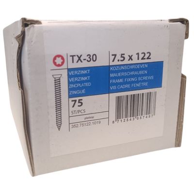 Photo of Frame fixing screws flat head 7.5 x 122 -75 pcs