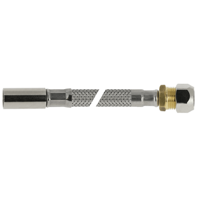 Foto van BONFIX RVS aansluitleiding flexibele slang 50cm 15mm x 10mm insteek x knel