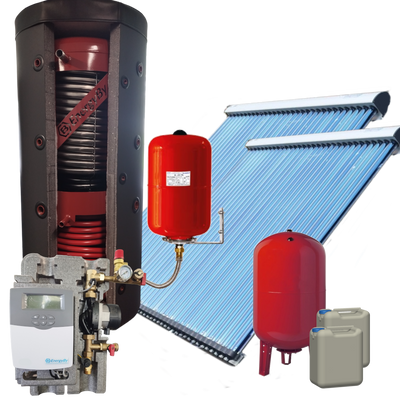 EnergyBy zonneboiler pakket 400L hygieneboiler met 2x 30 heatpipes platdak + 20m enkel solarleiding EnergyBy zonneboiler pakket 400L hygieneboiler met 2x 30 heatpipes platdak + 20m enkel solarleiding