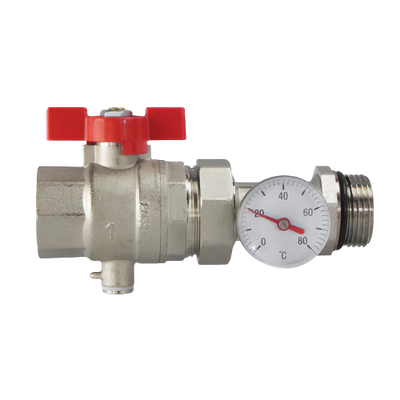 BONFIX brass threaded fitting ball valve with thermostat for manifold 1inch RRp