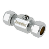 Afbeelding van BONFIX messing verchroomd knel minikogelkraan met schroevendraaier bediening recht 10mm x 10mm FF
