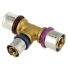 Image of Bonfix Alu press brass fitting coupling Tee reduced 32mm x 20mm x 26mm FFF