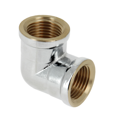 Foto van BONFIX messing verchroomd draadfitting bocht 90 graden 3/8inch RpRp