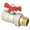 Image of BONFIX brass threaded fitting ball valve red butterfly knob 3/4inch RRp