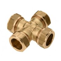 BONFIX messing knelfitting kruisstuk 22mm FFFF