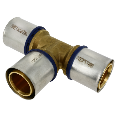 Photo of Bonfix Alu-Press Tee Fitting 40 x 40 x 40 mm Brass