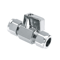 BONFIX messing verchroomd knel minikogelkraan met verchroomde knop 10mm FF